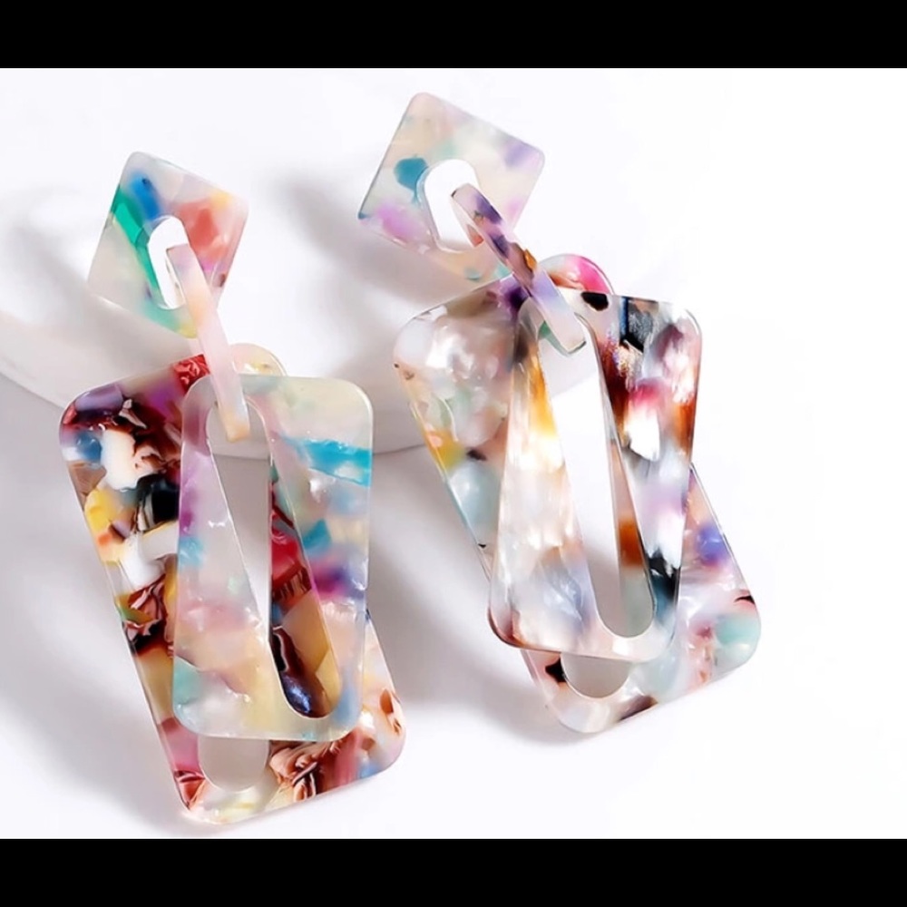 Multi Color Acrylic Earrings